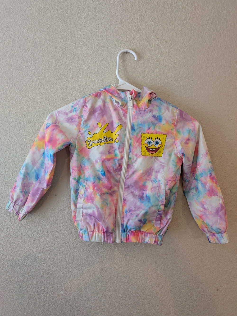 SpongeBob SquarePants Pastel Tie-Dye Jacket - Pink Blue Yellow Purple